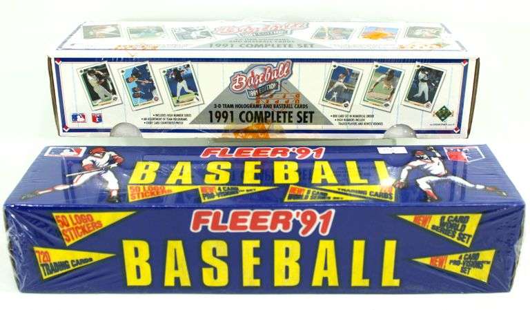Fleer '91 Baseball Card Sealed Box and Baseball 1991 Edition Baseball Cards and 3-D Hologram Cards