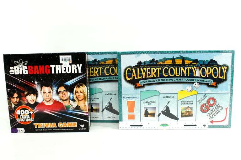 Localized and Other Games:  "Calvert County Opoly" (Two) - and - The Big Bang Theory Trivia Game