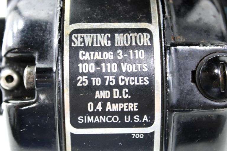 1930s/1940s Singer Featherweight. Serial number AF080436. Catalog 3-110 | 700 Black & Gold Sewing Machine with Case, Manual, and Accessories - Consignor contributes last serviced 7/16/2025 "Works Great"