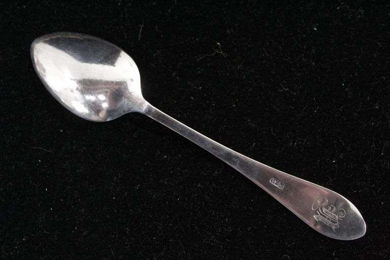 Antique Coin silver ( .800 ) spoon set , Hallmarked W&M  possibly William Moulson