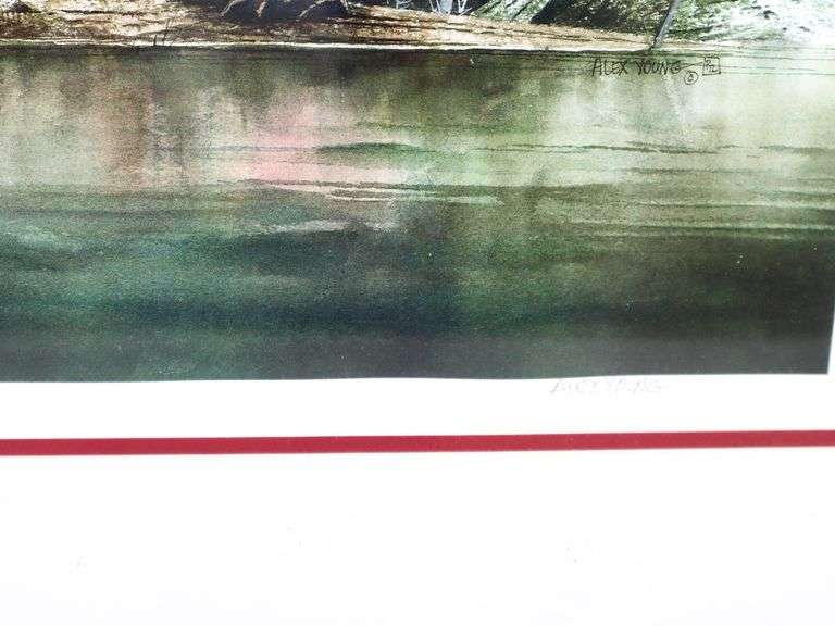 Alex Young "Wood Ducks" signed limited edition print 133/ 375, framed 23" x 28"