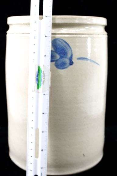 Blue Floral Stoneware Crock