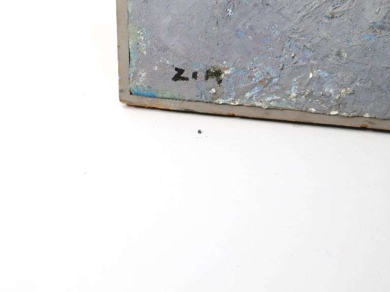 Zik "Black Seagulls" original oil painting, framed 40" x 24"