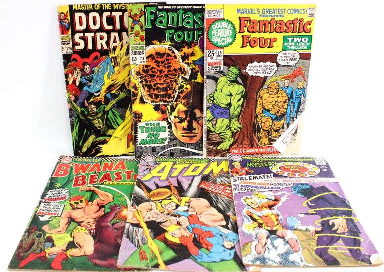 Vintage Comics:  Marvel - Fantastic Four, Doctor Strange - and - DC - House of Mystery, Atom, B-Wana Beast - and - More