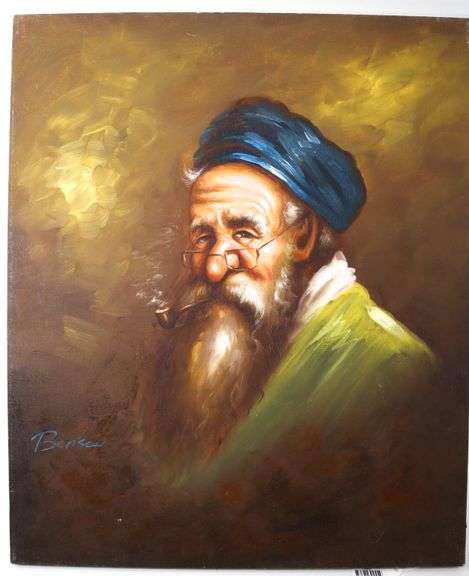 Benson "Rabbi" signed oil on canvas 24" x 20"