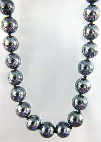 Necklace of black knotted Pearls from Spain, 16", description courtesy of the consignor.