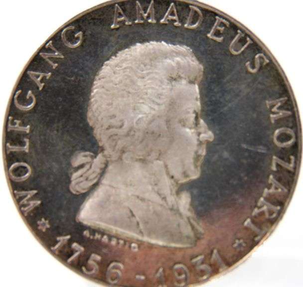 1931 Austrian Wolfgang Amadeus Mozart 175 th anniversary silver coin 19.8 g