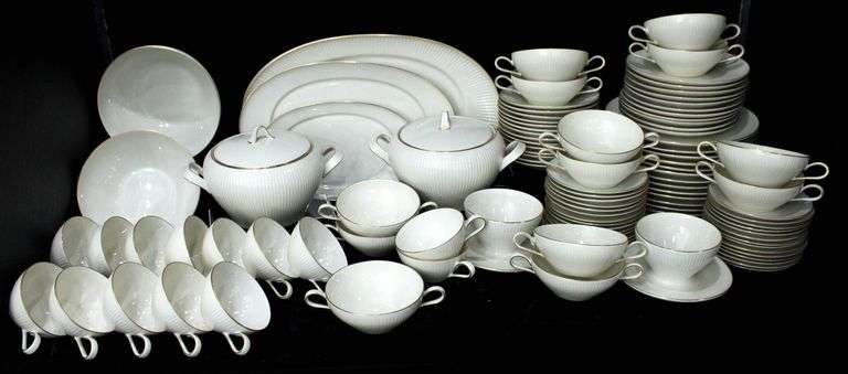Rosenthal Germany "Thomas" Vintage Fluted and gold Trim Tableware.