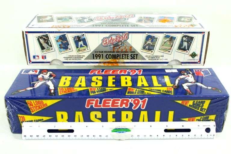 Fleer '91 Baseball Card Sealed Box and Baseball 1991 Edition Baseball Cards and 3-D Hologram Cards