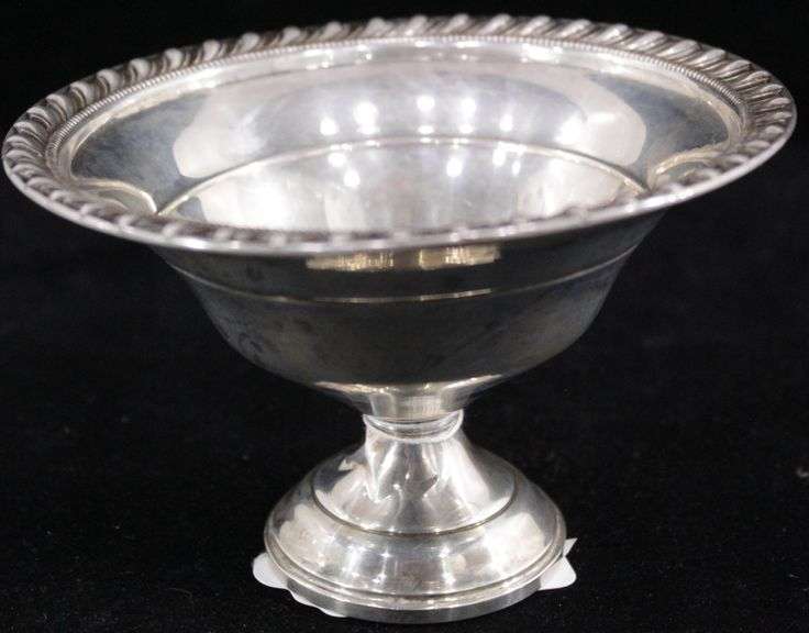 Sterling Silver Pedestal Compote Bowl Reinforced with Cement Base.