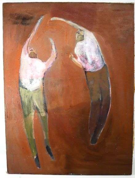 Unsigned Double Sided figurative oil on canvas 36" x 28"