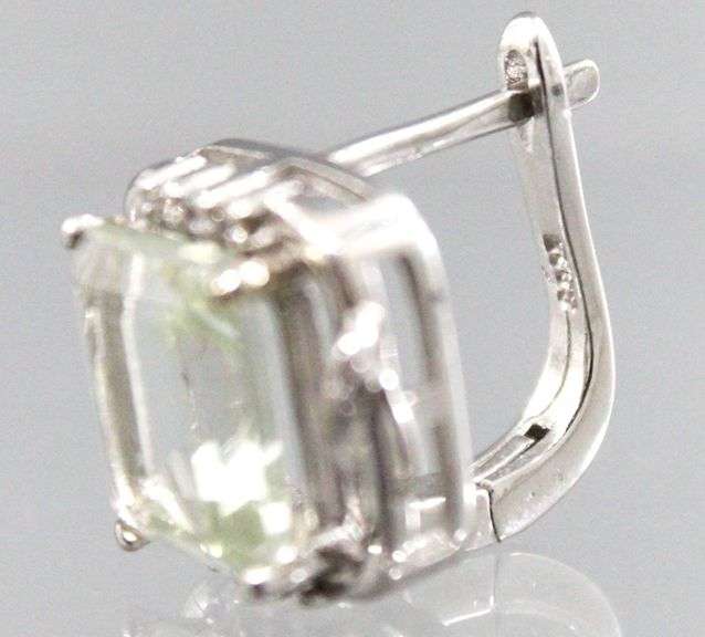 Aquamarine (tested) and Sterling Silver Earrings.