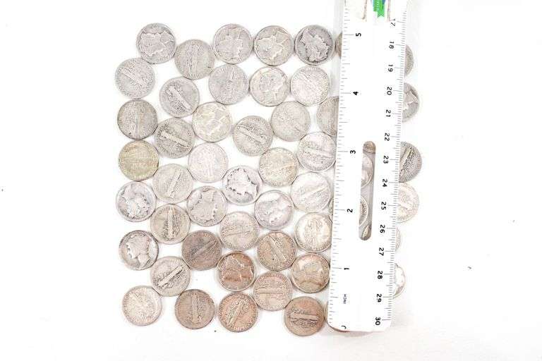 53 Mercury Silver Dimes. 1917-1945