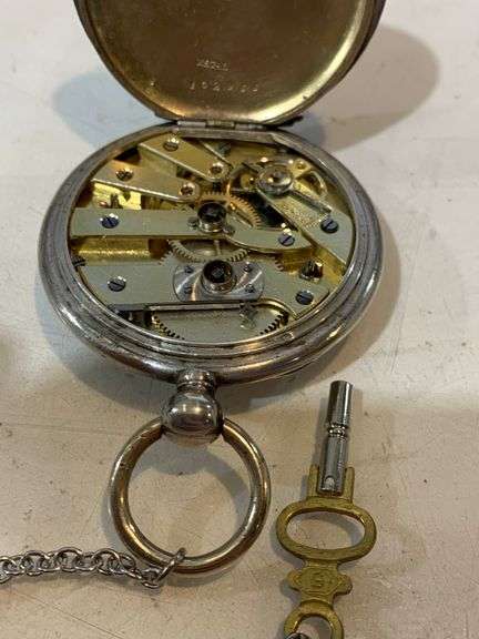 European Key wind and set pocket watch with .800 coin silver hunter case ,