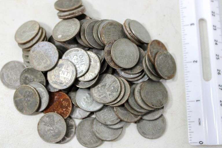 1943 United States Wartime Steel Wheat Pennies 91 items