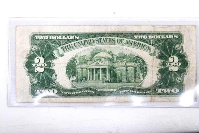 1928 Red Seal $2 United States Notes. Mixed Series.  Marked 'Low Grade Circulated'. 20 items