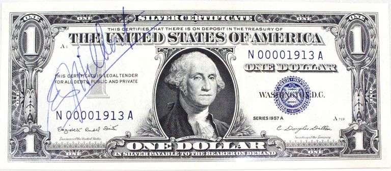 1957 Silver Certificated Signed by the Treasurer.  CGA Gem Uncirculated 67