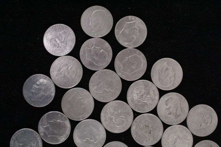 50 Eisenhower Dollars. 1971-1978 and Bicentennial. Mostly Uncirculated. $50 Face Value.