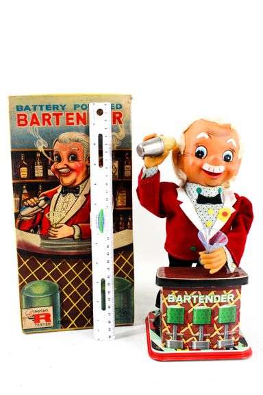 Vintage 1960s Battery Powered Bartender | Rosko Tested by "T.N." Namura Toy Industrial Co. Japan