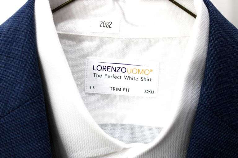Calvin Klein X-Slim Fit 38R Jacket 2-Piece Suit and Lorenzo Uomo Trim Fit White Shirt Size 15 | 32/33