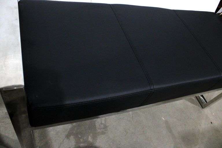 MCM Metal Art Demi Arms Upholstered Seat Bench - 40 x 15 x 20
