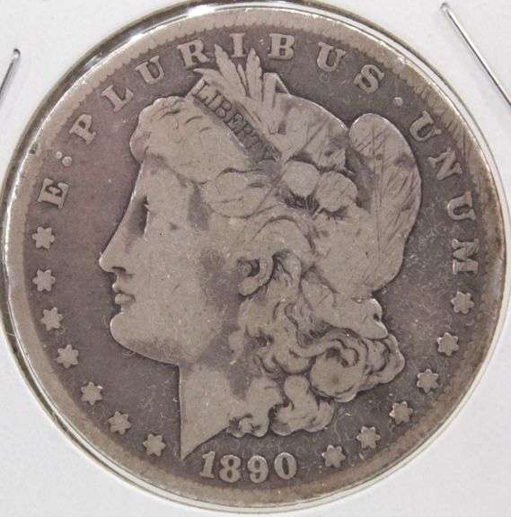 1890 "CC" Morgan Silver Dollar, Marked Rare, F+.