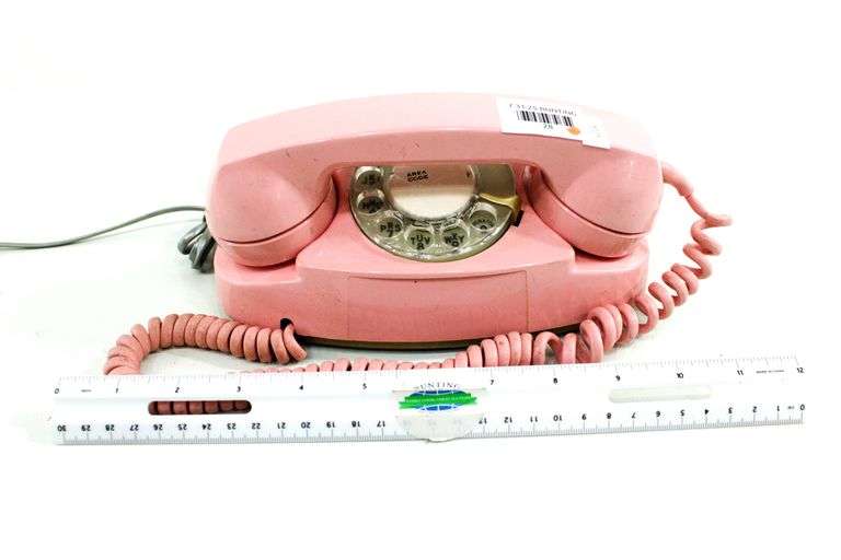 Vintage Pink Rotary Dial Princess Phone - ITT Landline.