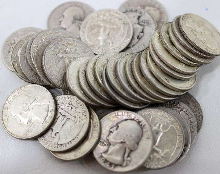 Washington Silver Quarters 40 items , $10 face value