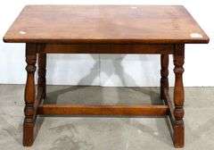 Turned Legs Trestle Table - 28 x 16 x 19