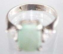 Sterling Silver Chrysoprase Ring, size 7.