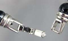 Necklace of black knotted Pearls from Spain, 16", description courtesy of the consignor.