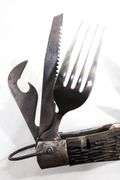 Vintage made in Japan , folding pocket knife with cutlery - spoon , knife , fork and much more , Perfect for the retro boy scout
