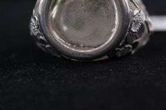 Sterling Silver 950 Cherry Blossom Overlay Scent Bottle.  Total Weight 78 G