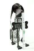 Wobble Head "Welcome" Dog Metal Art figurine.