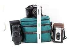 Argus Seventy-Five Camera - and - Canon EOS 620 Camera - and - Speedlite 420EZ - and - Case and Accessories