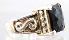 Sterling Silver and Onyx Ring.  Size 8.