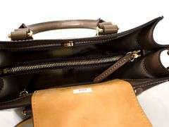 Dooney & Bourke Taupe Jayne Satchel Handbag.