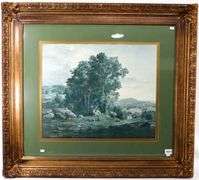 Maxfield Parrish "Evening" vintage print, framed 36" x 40"