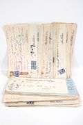 Antique Canadian Bank checks and inter bank transfer slips with Postage and excise stamps , Circa 1914 - 1924 , 100's of items