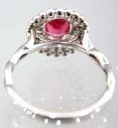 Sterling Silver 1.50 ct lab grown Ruby and Diamond Ring, size 7, see appraisal.