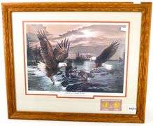 "1988 What So Proudly We Hail" by Don Marco (American b. 1920s) Double Eagle Signature Series Investors Edition Lithograph by Wildlife Litho Marking Minneapolis Minnesota with American Eagle Gold Bullion 1988 Coin Depictions - 21 x 25