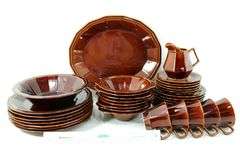 Vintage '70s Brown Ceramic Dinnerware