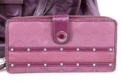 COACH Signature Logo Shoulder Tote Handbag with Wallet.