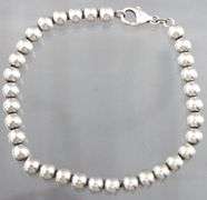 Sterling Silver Beaded Necklace and Bracelet Set.