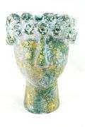 Stone Cement Head Vase &  Plant Flower Pot.