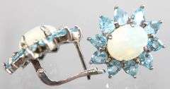 Topaz, Moonstone (both tested),  and Sterling Silver Earrings.