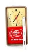 Miller High Life Beer "It's Miller Time" Advertising Bar / Wall Clock.  14x8