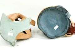 Antique Japanese Hakata Urasaki Clay Dolls - and - Vintage Chokin "Okinawa" (Japan) Souvenir - and - Oriental Chinoiserie Trinket Boxes and More