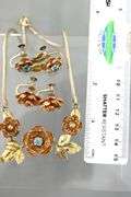 Vintage Krementz Necklace and two matching pairs of Earrings, in the original presentation case.
