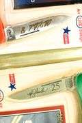 Case Collectibles Racing Series Color Engraved Solid Brass Inlay Knives in Original Packages